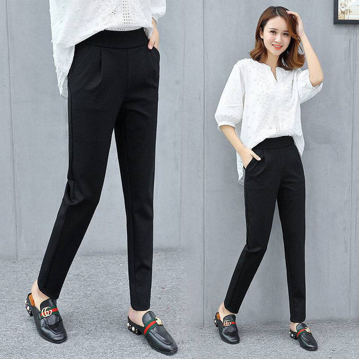 Women's Fleece-lined  Autumn And Winter New Loose Fat Baggy Pants Cropped Pants Harem Pants Sports Pants