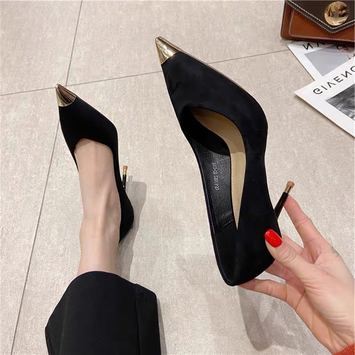 Ladies Plaid Pointed Toe Stiletto Pumps