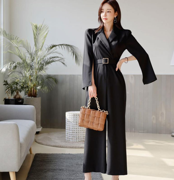 Fashion Ragged Sleeve Split Jumpsuit For Women