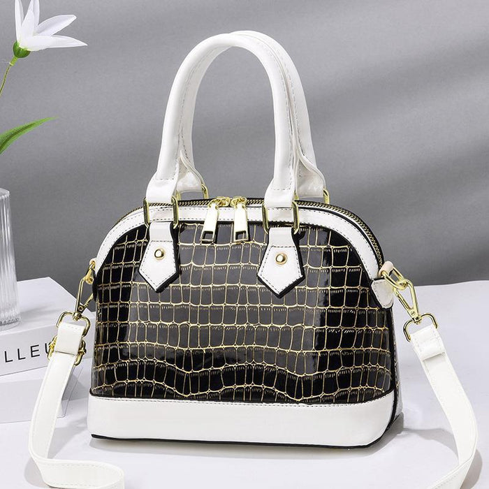 Women's Crossbody Bag Top Handle Bag Patent Leather Cowhide Solid Color Daily Handbags