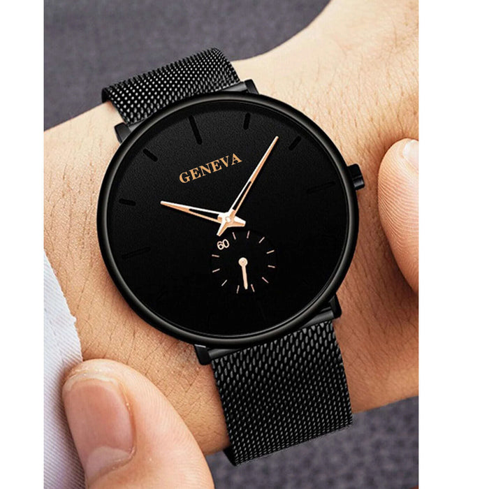 Herren-Quarzuhr Relojes De Hombre Minimalistische Ultra-Edelstahlbanduhren