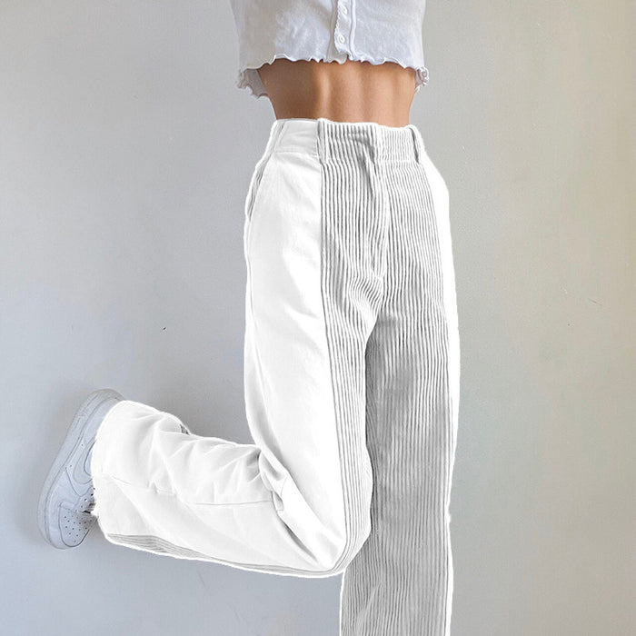 Women's Straight Leg Pants Loose Colorblock Casual Pants