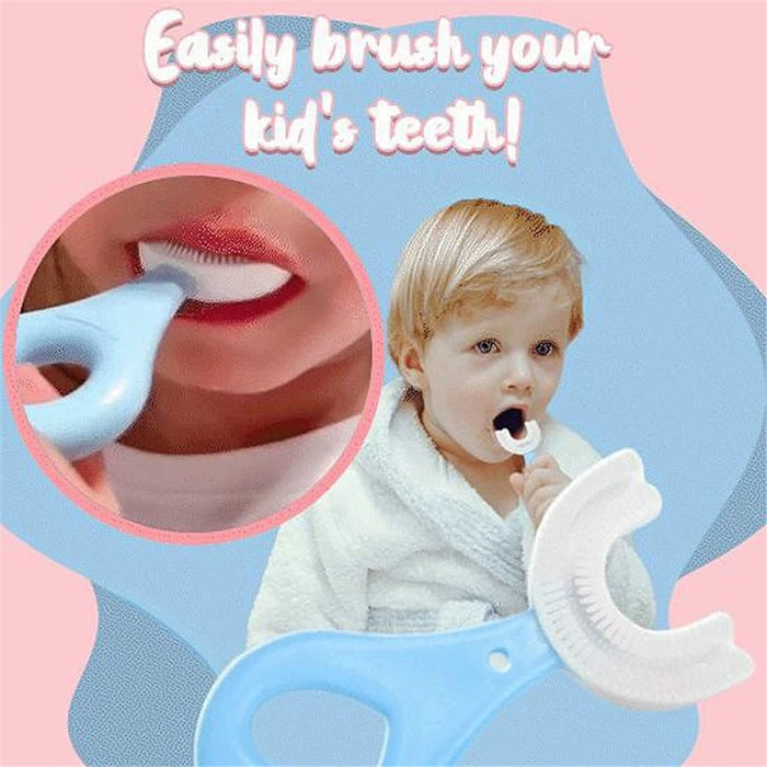 Kids Toothbrush U-Shape 360 Degree Infant Teether Baby Toothbrush Children Silicone Brush For Toddlers Oral Care Cleaning