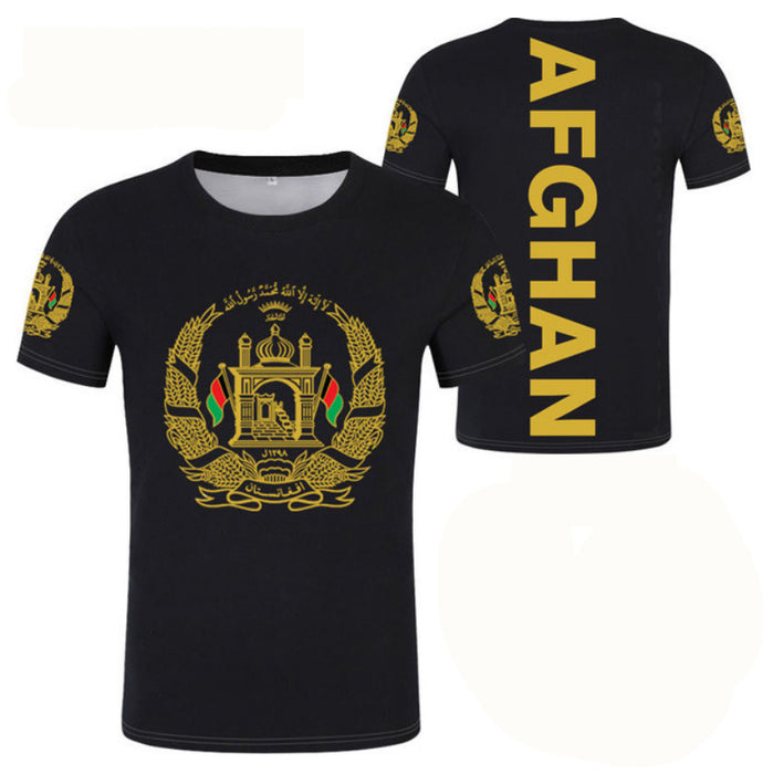 Afghan Flag Series 3D Printing T-shirt Flexible Craft Top Source Manufacturer