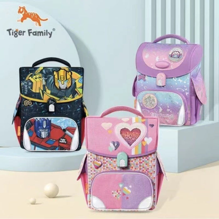 Tigerfamily Elementary School Student Schoolbag Male Light Female Children&#039;s Backpack 1-3-6 Grade Ridge Protection Backpack