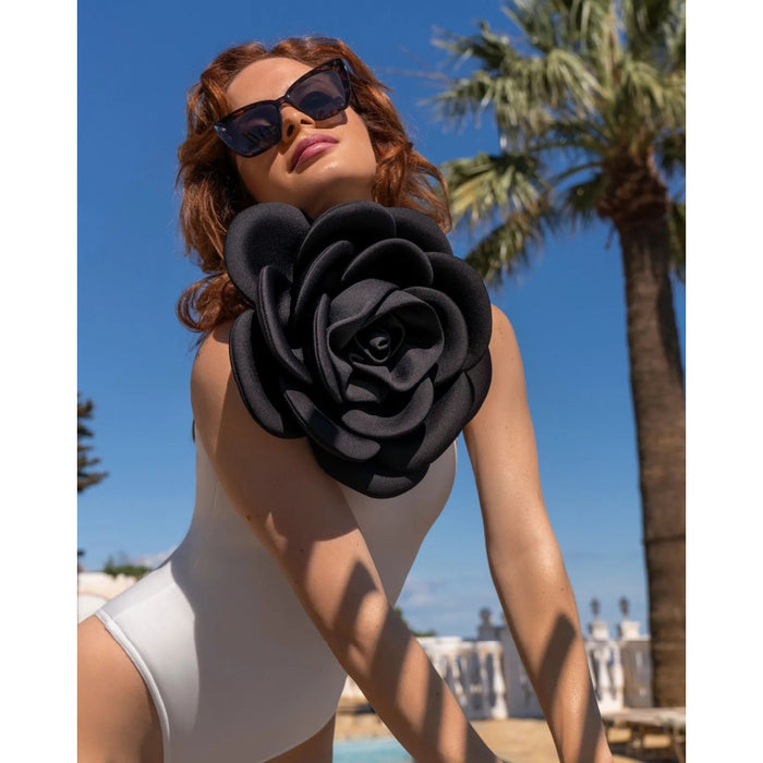 New One-piece Swimsuit 3D Three-dimensional Large Flower Decoration