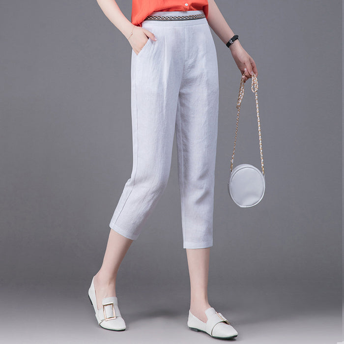 Linen Pants Summer New Loose Harem Pants Women