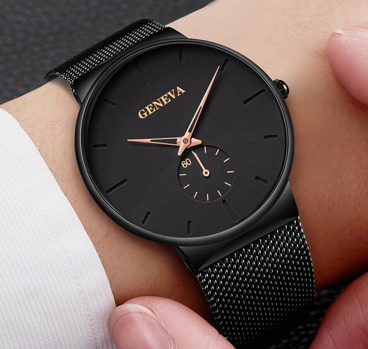 Herren-Quarzuhr Relojes De Hombre Minimalistische Ultra-Edelstahlbanduhren