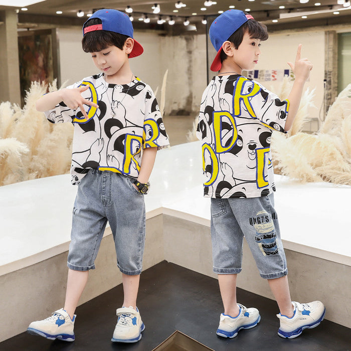 Children's Clothing Boys Summer Suits, Big Boys, Handsome Boys, Korean Style Short Sleeves