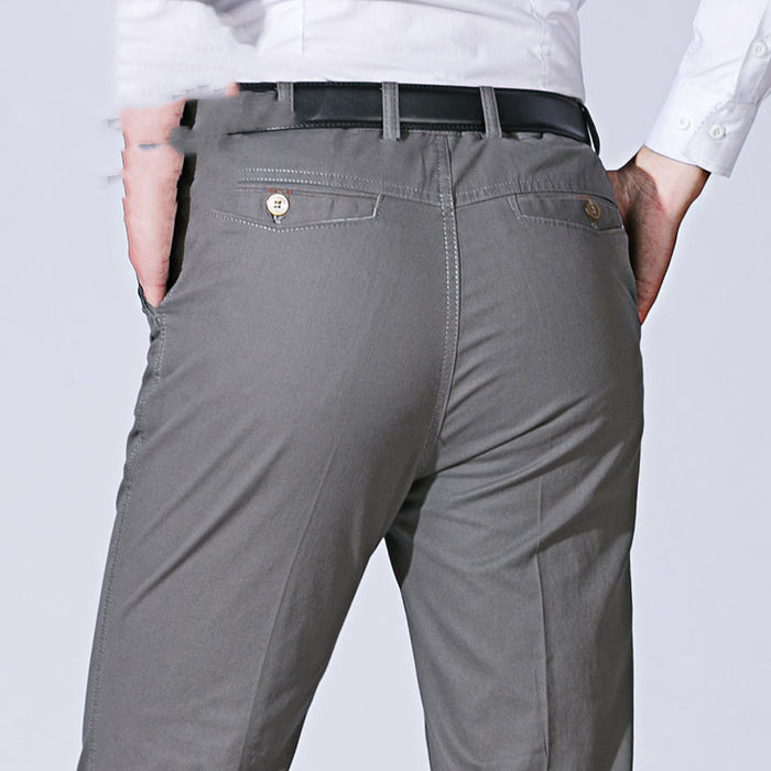 Casual Pants Straight Loose High Waist Deep Crotch Middle-aged Men's Pants