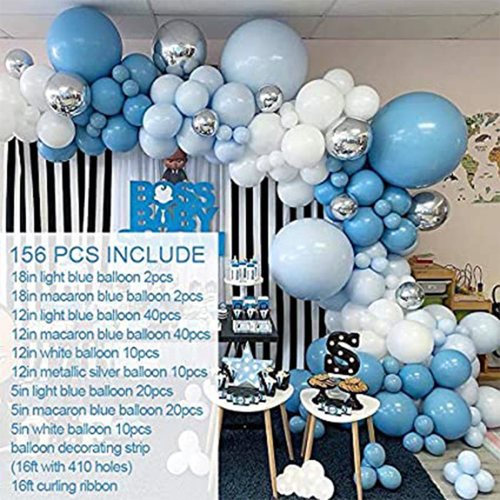 Macaron Balloon Blue Metal Silver Balloon