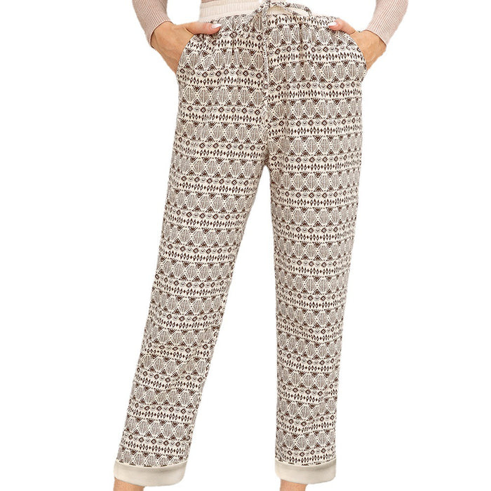 Ladies Print Lace Casual Pants Loose Pants Women