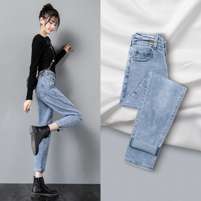 New Straight Loose High Waist Slim Jeans