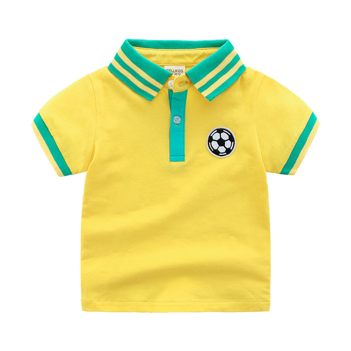 Children's Fashion Lapel Polo Shirt Short Sleeves