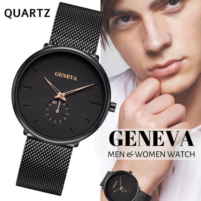 Herren-Quarzuhr Relojes De Hombre Minimalistische Ultra-Edelstahlbanduhren