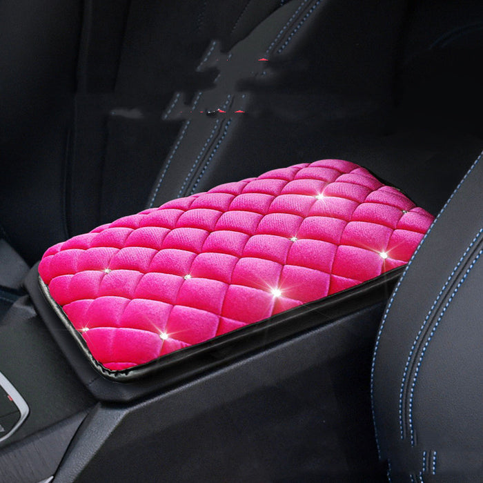 Women's Winter Plush Armrest Box Cushion Hand-held Cover For Car