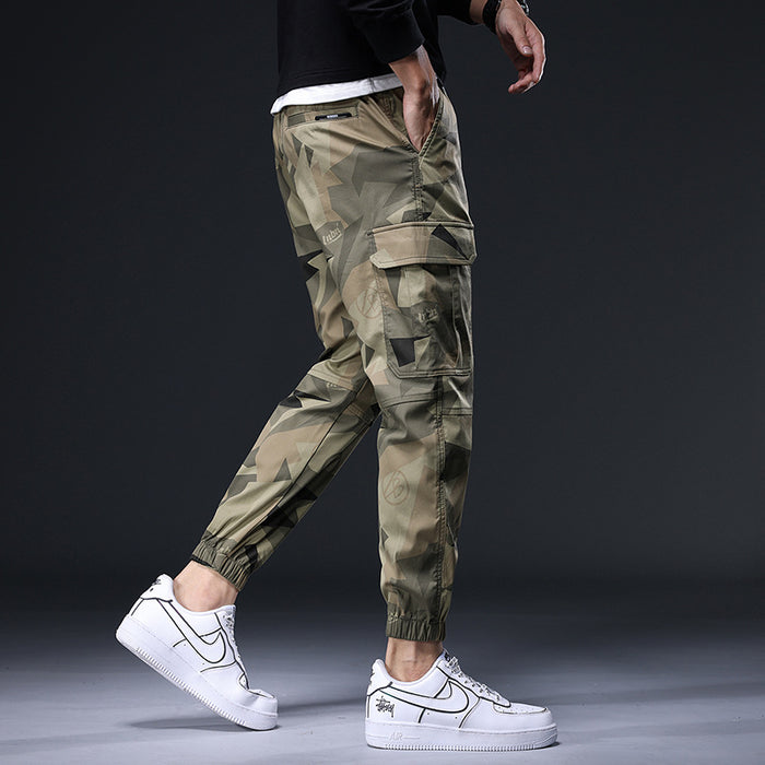 Personalisierte Camouflage-Knöchelbandhose, lockere Herrenhose