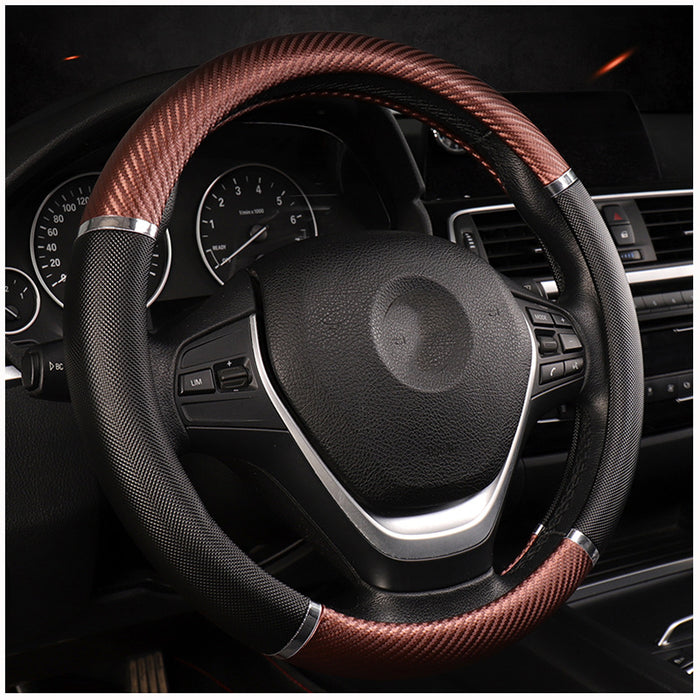 Car Steering Wheel Cover Carbon Fiber Metal Dynamic