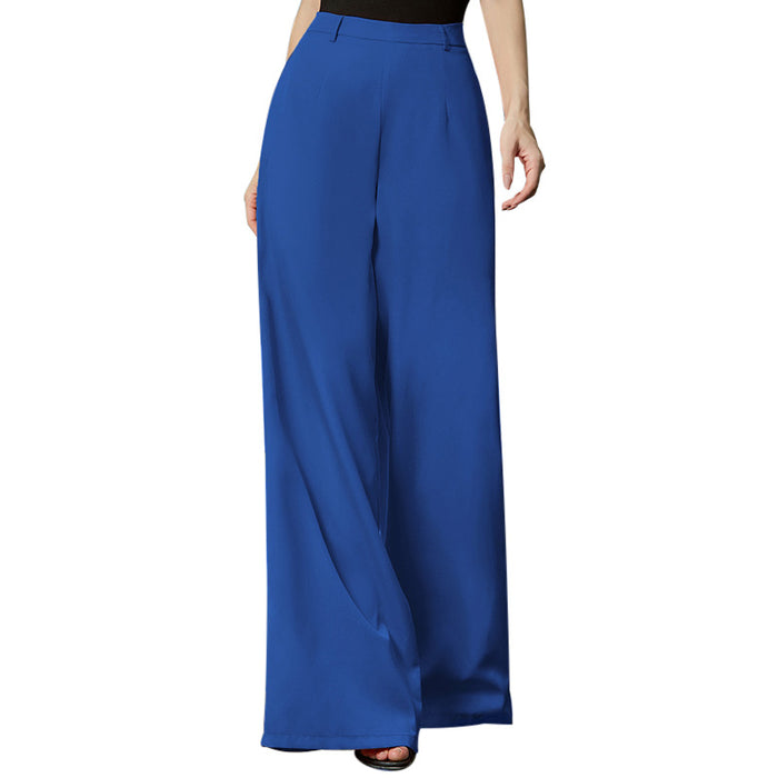 Women's Blue Drape Casual Trousers