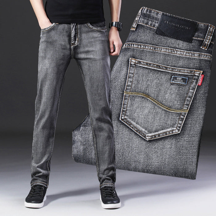 Men's Small Feet Stretch All-match Loose Casual Jeans