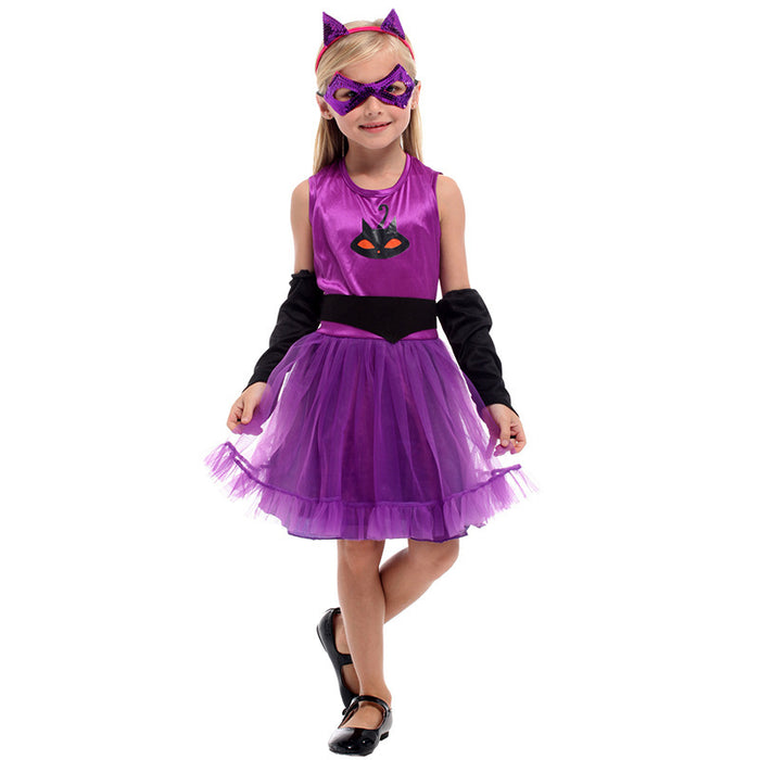 Halloween Masquerade Costume Role Performance Purple Cute Kitten Female