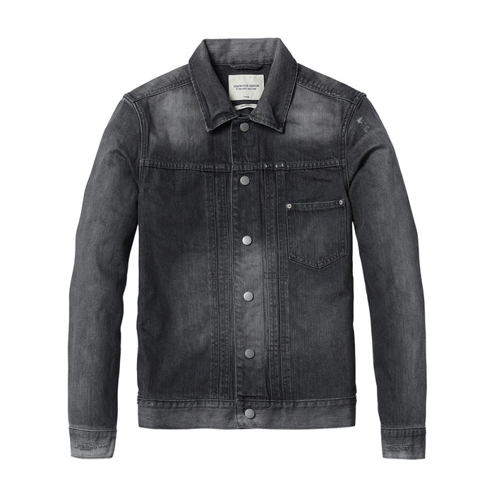 Frayed And Scratched Slim-fit Denim Jacket Jacket Men