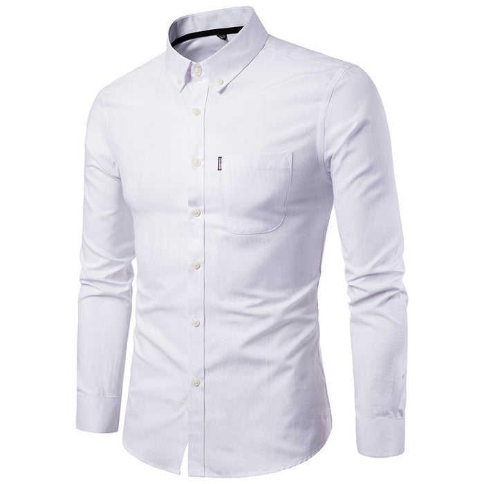 Men S Shirts Korean Men Slim Long Sleeve Dress Shirt