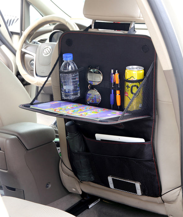 Car Seat Back Storage Bag Car Organizer Bag Foldable Dining Table Tray Travel Storage Bag Car Interior Accessories