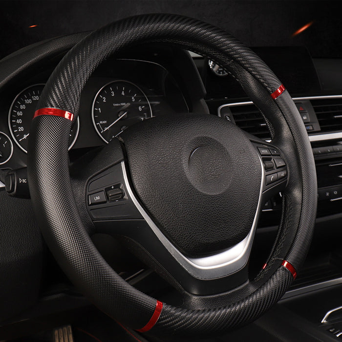 Car Steering Wheel Cover Carbon Fiber Metal Dynamic