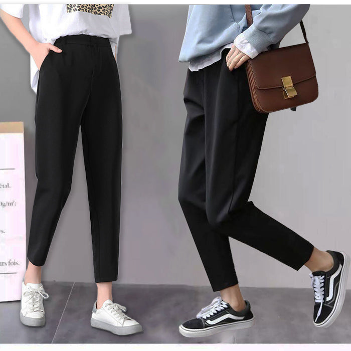 Women's Fleece-lined  Autumn And Winter New Loose Fat Baggy Pants Cropped Pants Harem Pants Sports Pants