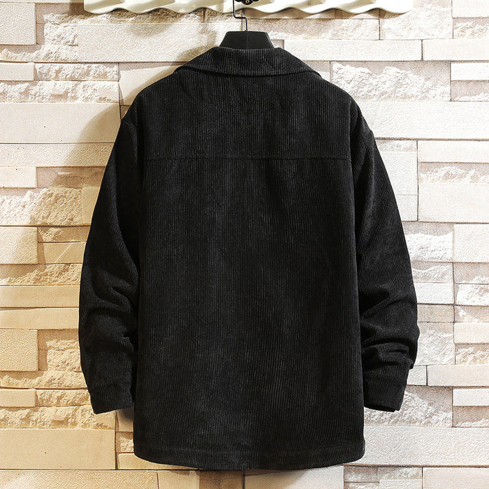 Corduroy Long Sleeve Shirt Men